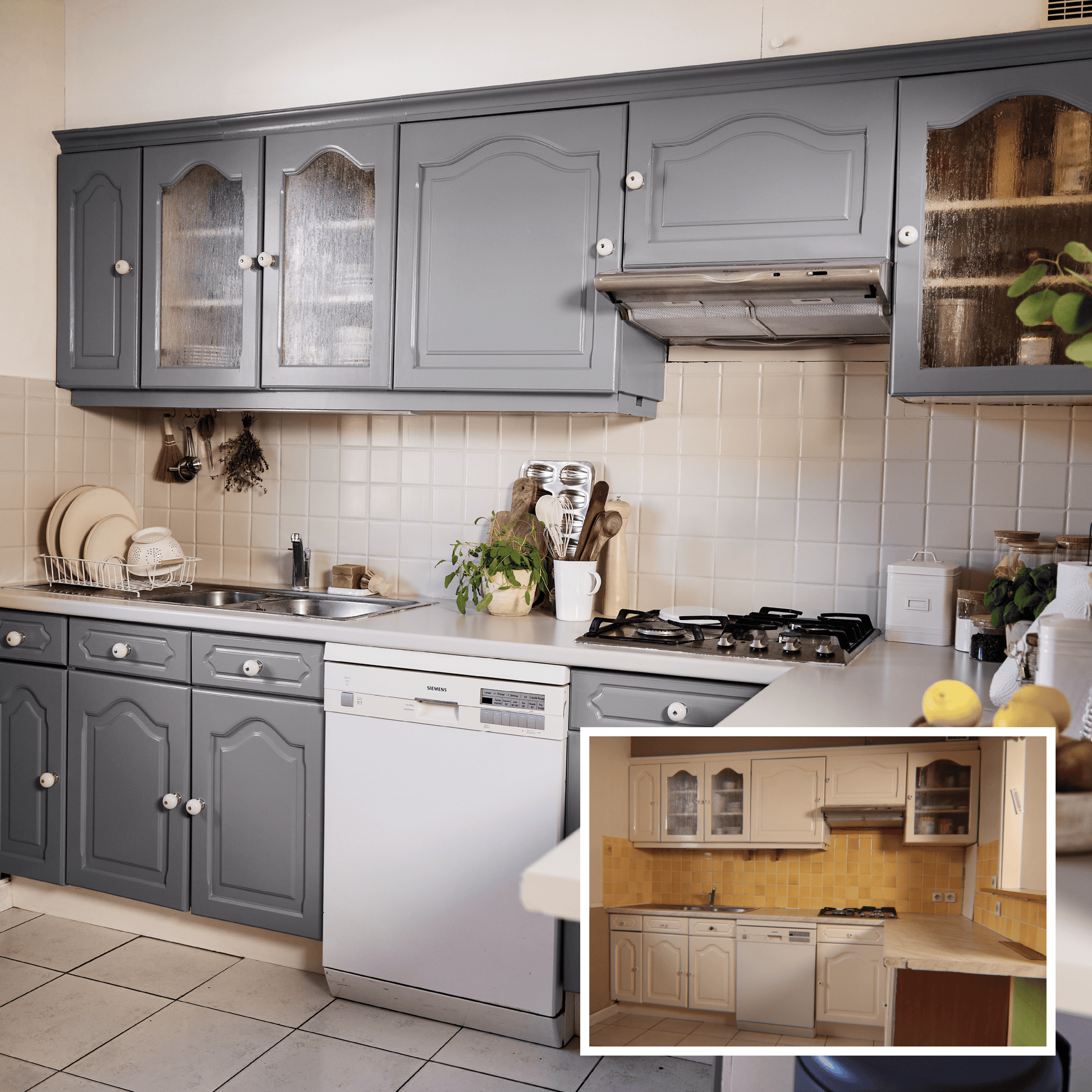 Bricocenter WATER GLAZE FOR FURNITURE AND TILES KITCHEN AND BATHROOM GRAY GRANIT 3 SATIN LUXENS 750 ML