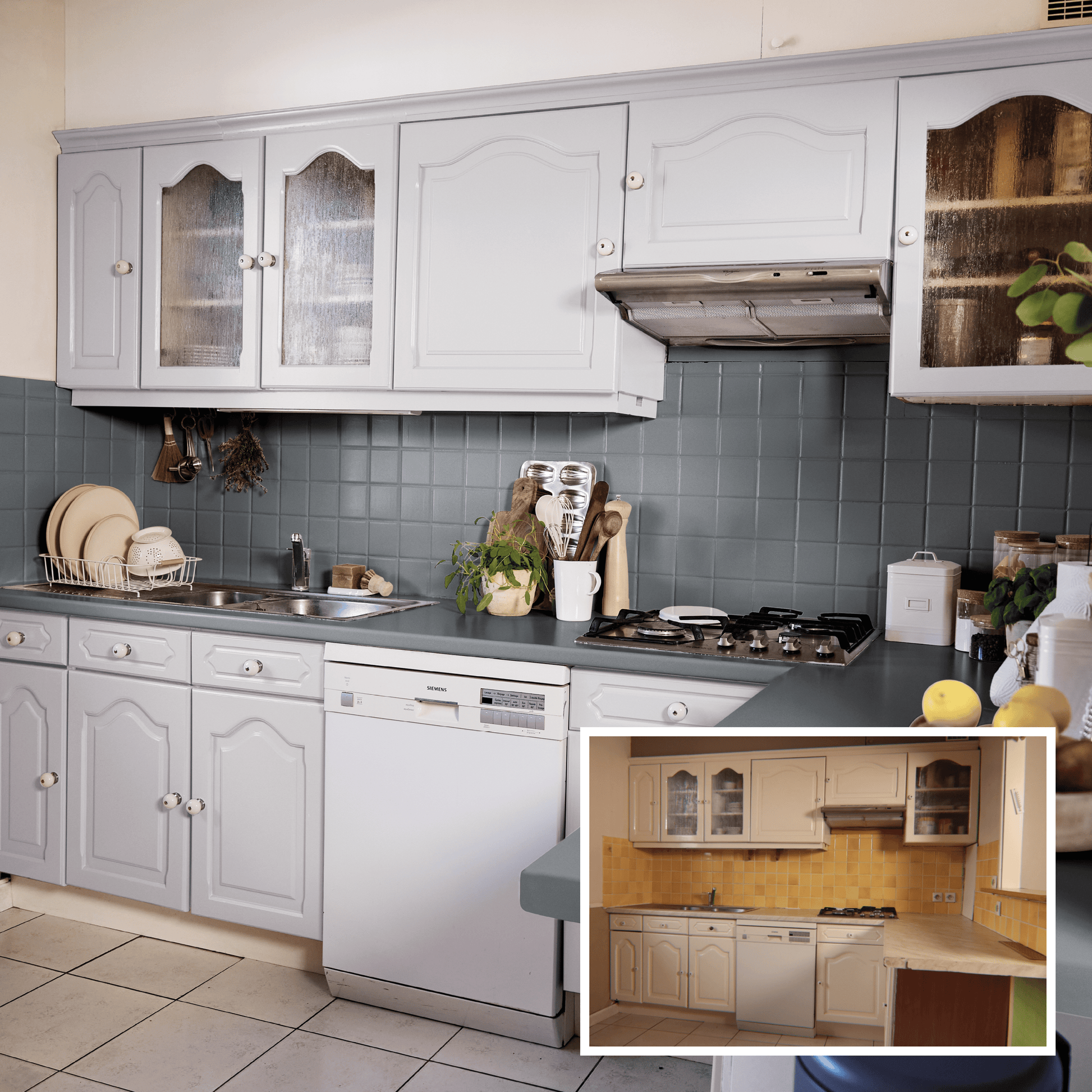 Bricocenter WATER GLAZE FOR FURNITURE AND TILES KITCHEN AND BATHROOM GRAY GRANIT 6 SATIN LUXENS 750 ML