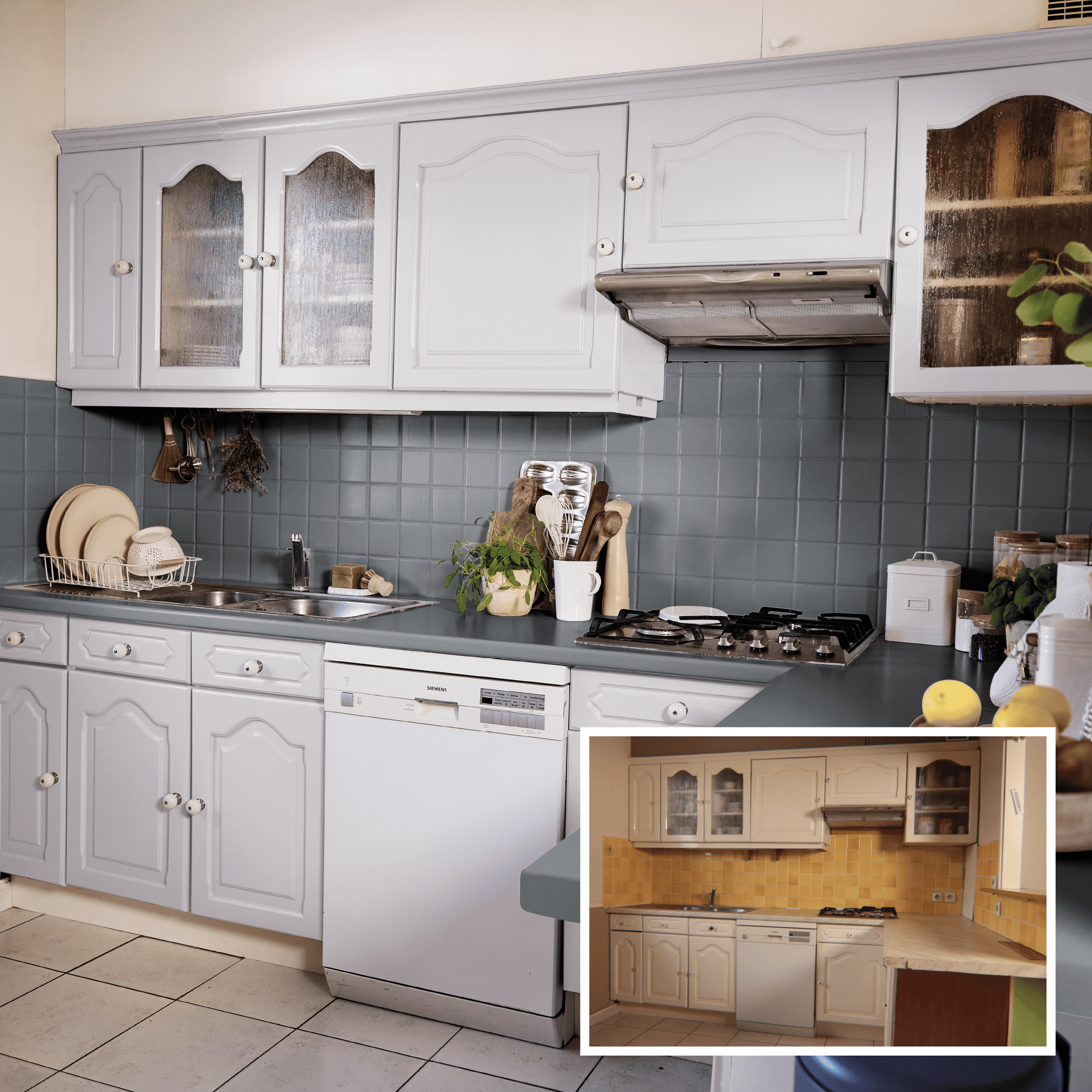 Bricocenter WATER GLAZE FOR FURNITURE AND TILES KITCHEN AND BATHROOM GRAY GRANIT 6 SATIN LUXENS 750 ML