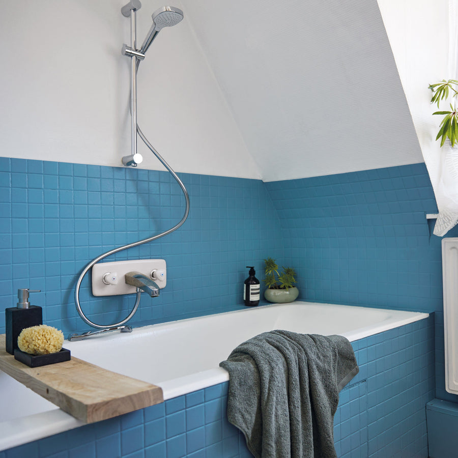 Bricocenter WATER-BASED FURNITURE AND TILE ENAMEL KITCHEN AND BATHROOM BLUE FJORD 2 SATIN LUXENS 750 ML