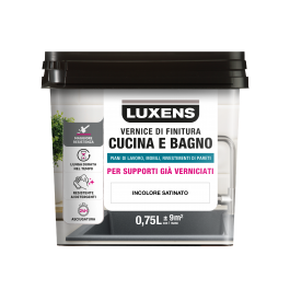 LUXENS TRANSPARENT SATIN FINISH WATER BASE KITCHEN AND BATH PAINT 750 ML