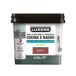 WATER GLAZE FOR FURNITURE AND TILES KITCHEN AND BATHROOM RED BISTRO 2 SATIN LUXENS 750 ML