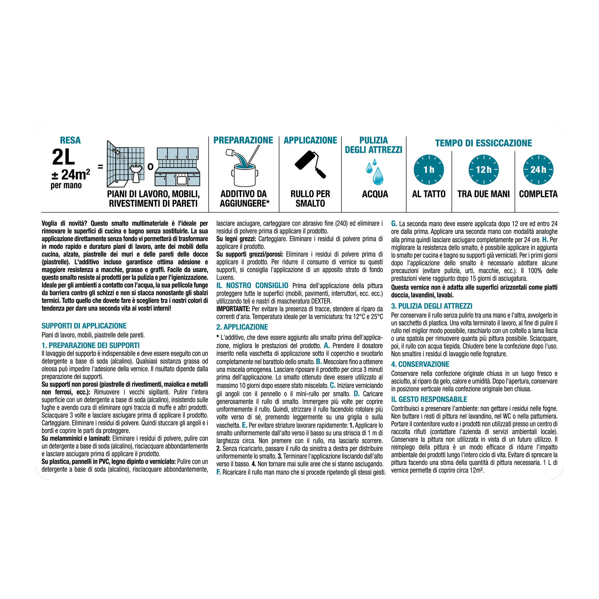 Bricocenter WATER GLAZE FOR FURNITURE AND KITCHEN AND BATHROOM TILES BEIGE COOL 3 SATIN LUXENS 2 LT
