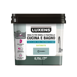 WATER GLAZE FOR FURNITURE AND KITCHEN AND BATHROOM TILES GRAY CELADON 4 SATIN LUXENS 750 M