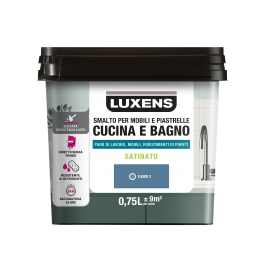 WATER-BASED FURNITURE AND TILE ENAMEL KITCHEN AND BATHROOM BLUE FJORD 2 SATIN LUXENS 750 ML