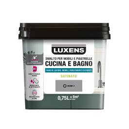 WATER GLAZE FOR FURNITURE AND TILES KITCHEN AND BATHROOM GRAY GRANIT 3 SATIN LUXENS 750 ML