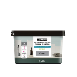 WATER GLAZE FOR FURNITURE AND TILES KITCHEN AND BATHROOM GRAY GRANIT 6 SATIN LUXENS 2 LT