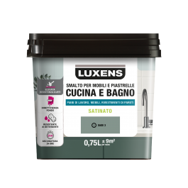 WATER GLAZE FOR FURNITURE AND KITCHEN AND BATHROOM TILES GREEN SAGE 3 SATIN LUXENS 750 ML