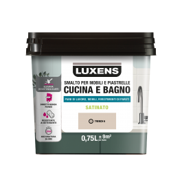 WATER GLAZE FOR FURNITURE AND TILES KITCHEN AND BATHROOM BEIGE TRENCH 6 SATIN LUXENS 750 ML