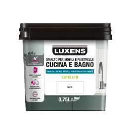 WATER GLAZE FOR FURNITURE AND KITCHEN AND BATHROOM TILES WHITE WHITE SATIN LUXENS 750 ML