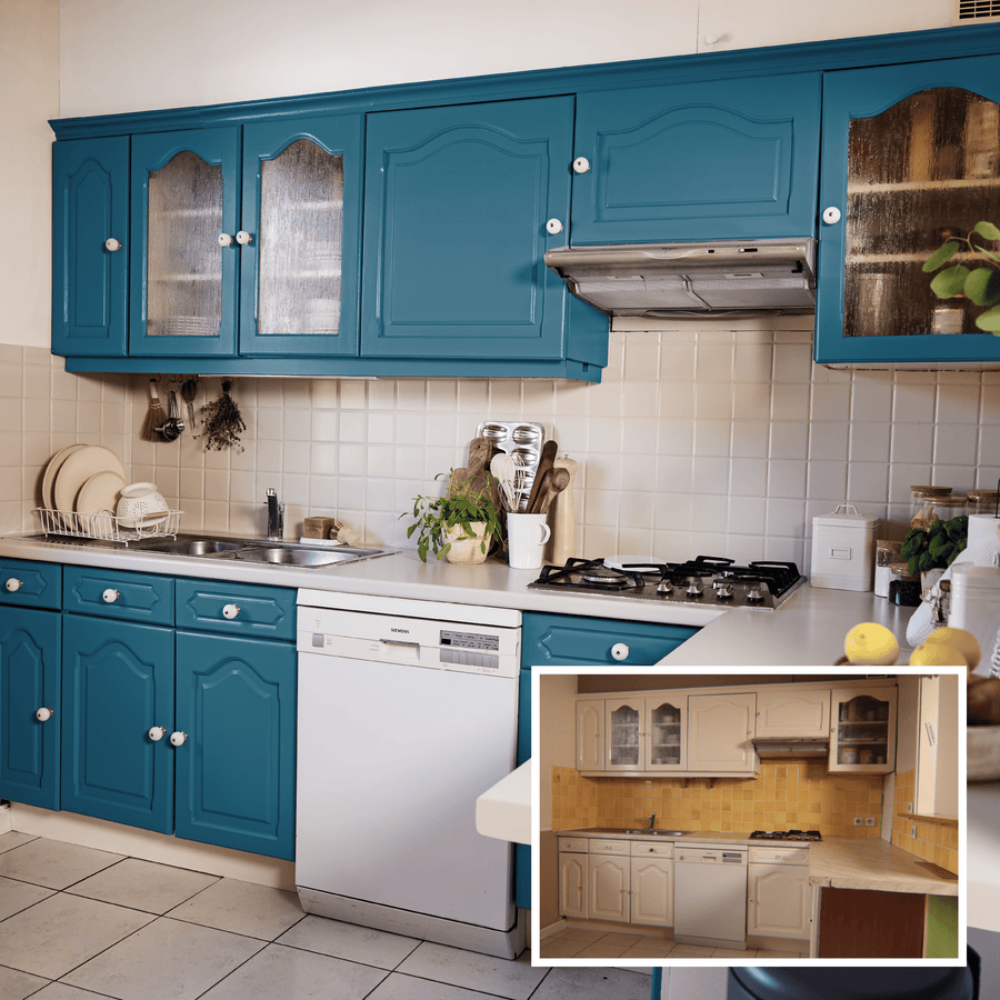 Bricocenter WATER-BASED FURNITURE AND TILE ENAMEL KITCHEN AND BATHROOM BLUE FJORD 2 SATIN LUXENS 750 ML