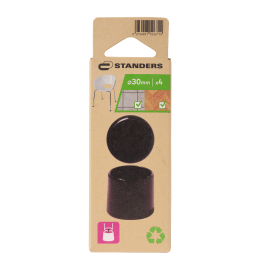 OUTER CAP D30MM BLACK PLASTIC 4PCS