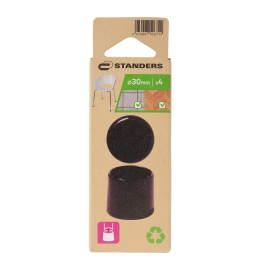 OUTER CAP D30MM BLACK PLASTIC 4PCS