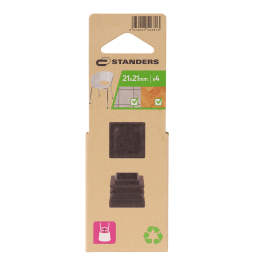 TIPS 22X22MM BLACK PLASTIC 4PCS