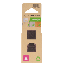 TIPS 22X22MM BLACK PLASTIC 4PCS