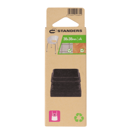 INNER CAP 40X40MM BLACK PLASTIC 4PCS