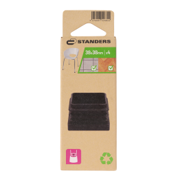 INNER CAP 40X40MM BLACK PLASTIC 4PCS