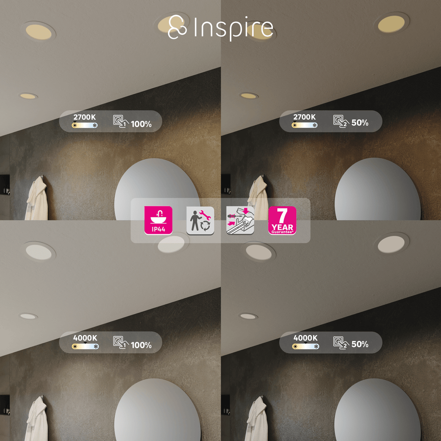Bricocenter EXTRAFLAT WHITE RECESSED SPOTLIGHT D15.5CM LED 20W CCT DIMMABLE IP44