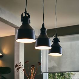 EZIO BLACK METAL CHANDELIER 76X15.5X12CM 3XE27=60W