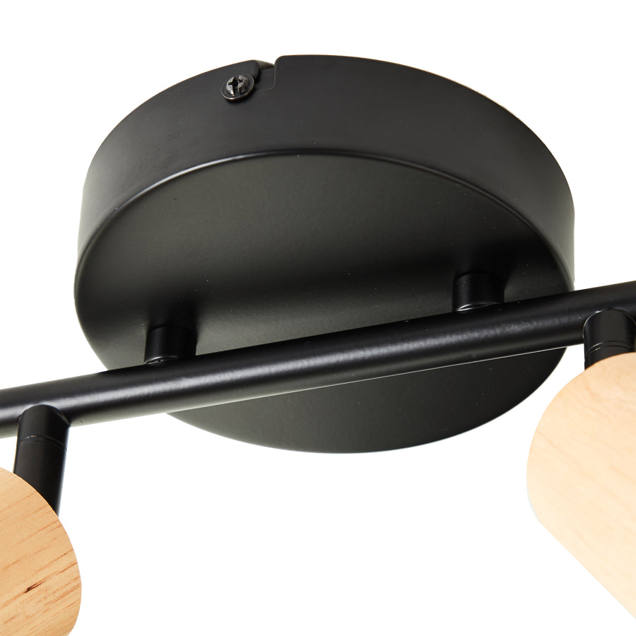 LINA BLACK METAL AND WOOD SPOTLIGHTS 2XE27=40W