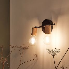 LINA BLACK METAL AND WOOD SPOTLIGHTS 2XE27=40W