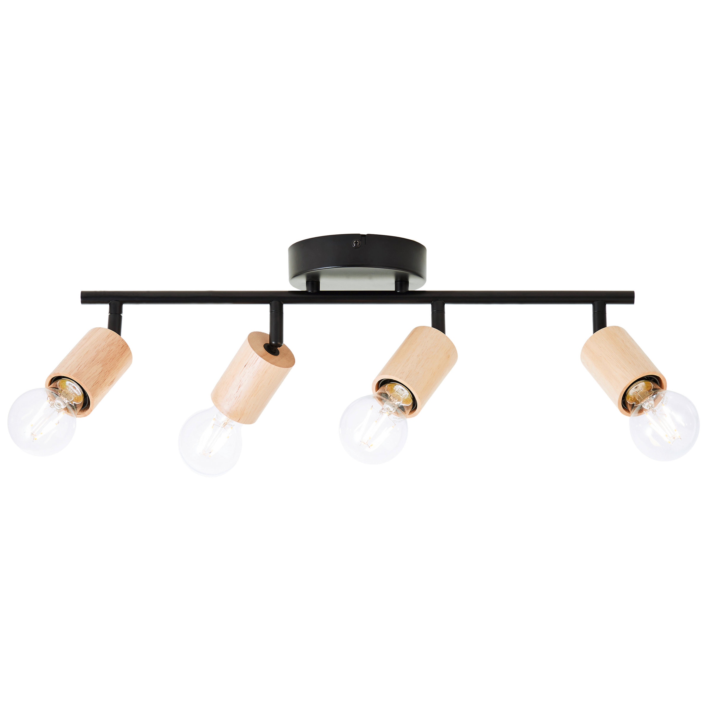 LINA BLACK METAL AND WOOD SPOTLIGHTS 4XE27=40W