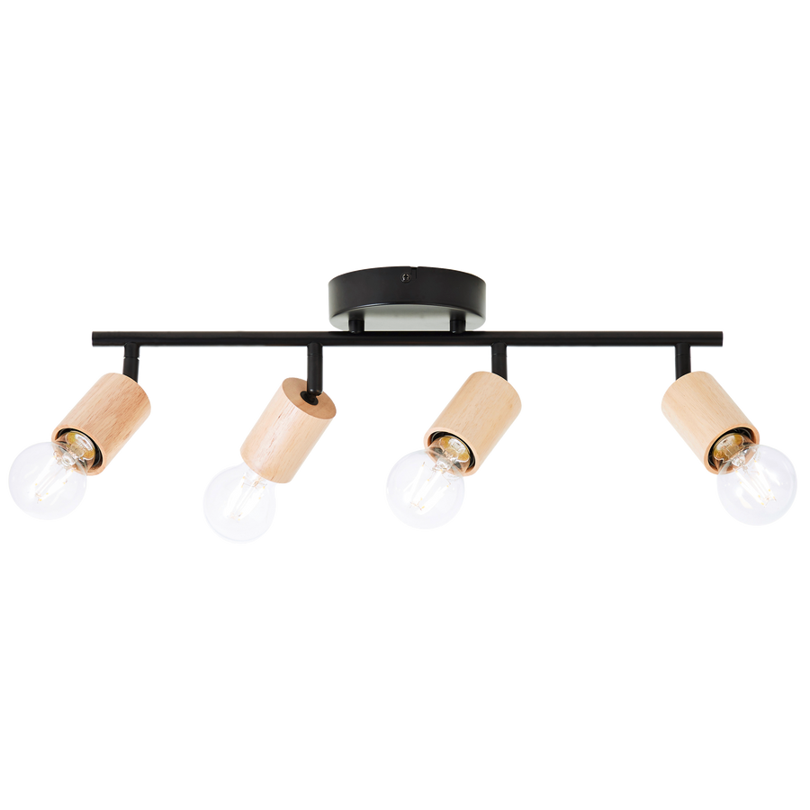 LINA BLACK METAL AND WOOD SPOTLIGHTS 4XE27=40W