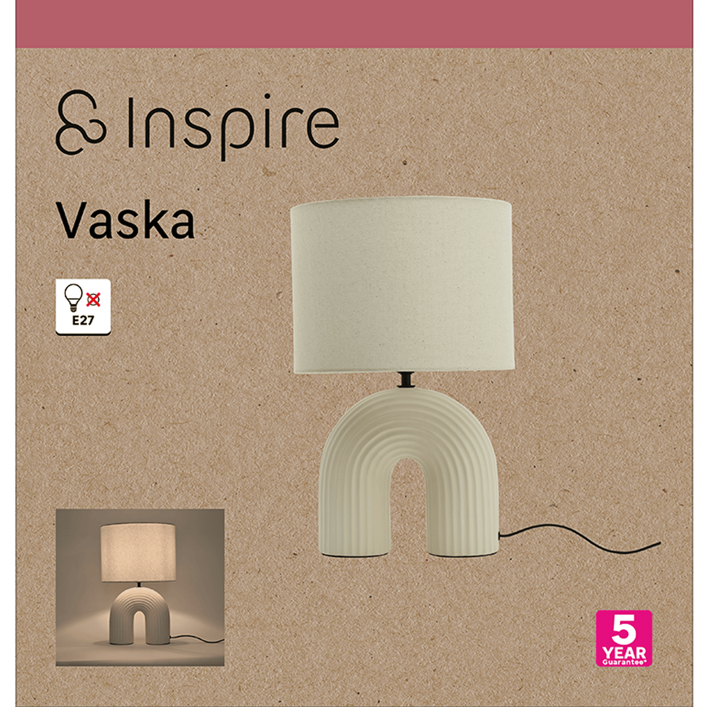 Bricocenter VASKA TABLE LAMP CERAMIC BEIGE H41 CM E27