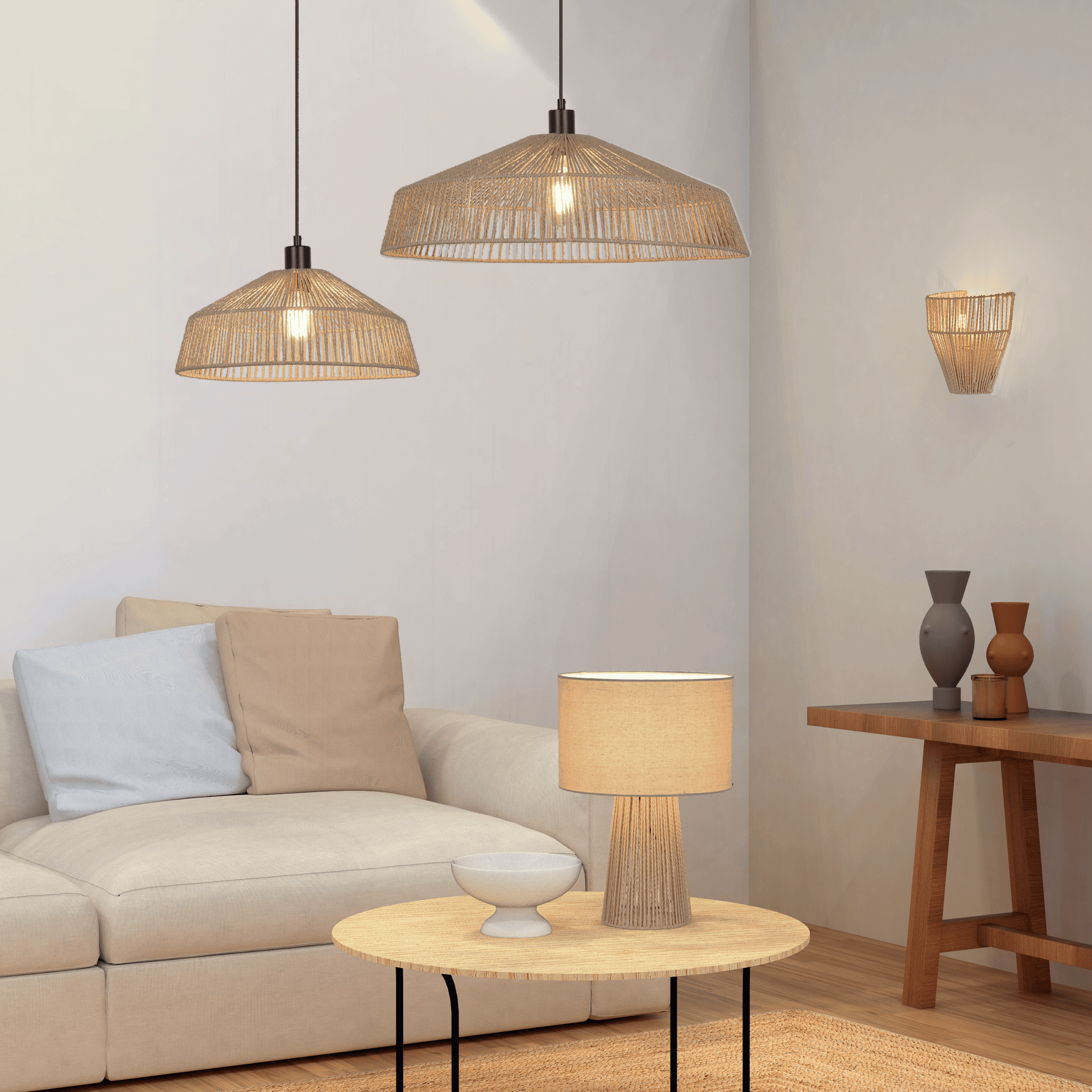 Bricocenter MIKONA TABLE LAMP NATURAL ROPE H40 CM E27