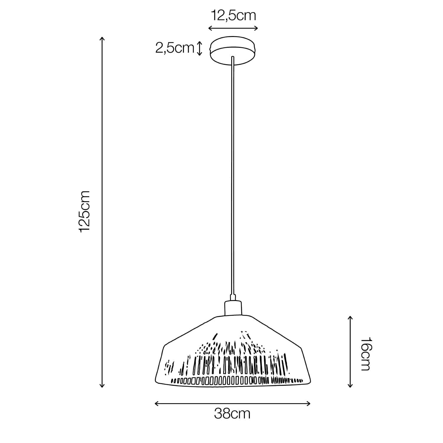 Bricocenter MIKONA METAL AND ROPE CHANDELIER D36 CM E27=15W
