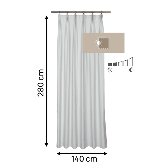2 grey mosquito net curtains140x280cm with loop