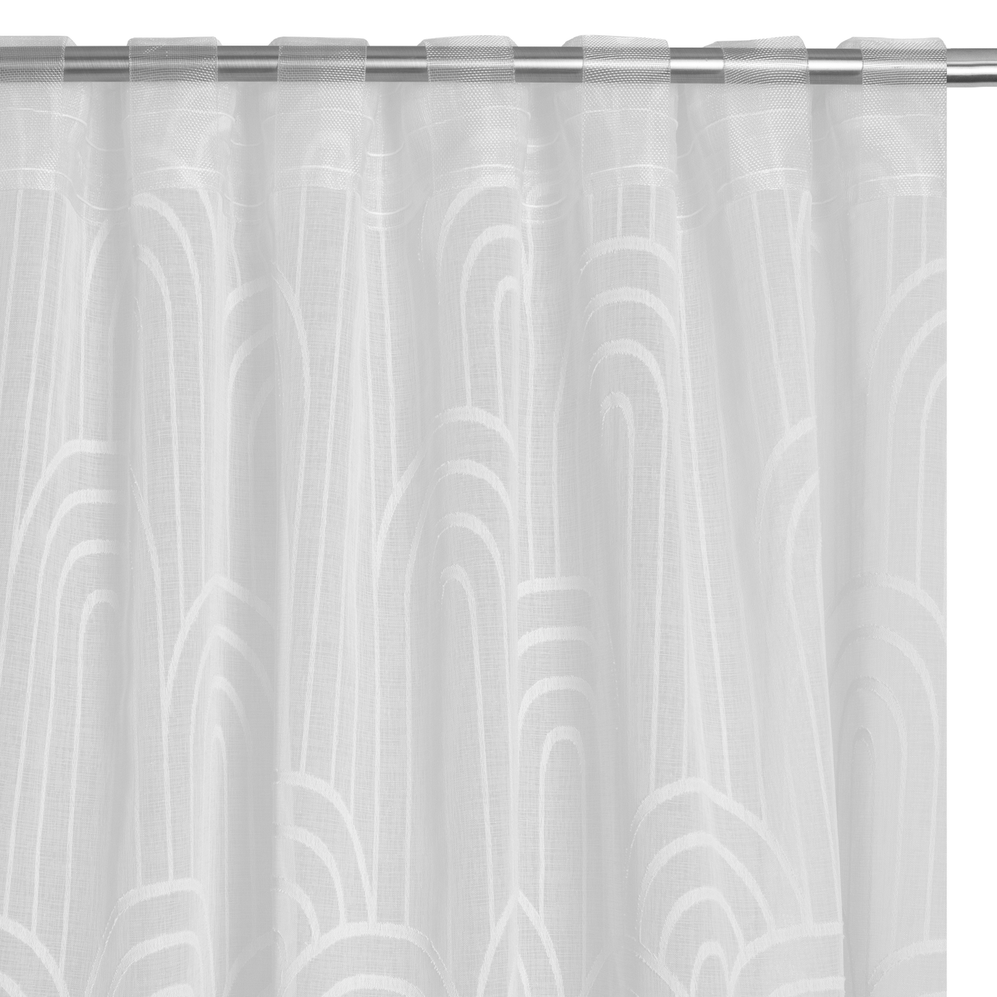 200X280CM WHITE MATAHINA FILTER CURTAIN WITH WEBBING AND LOOP