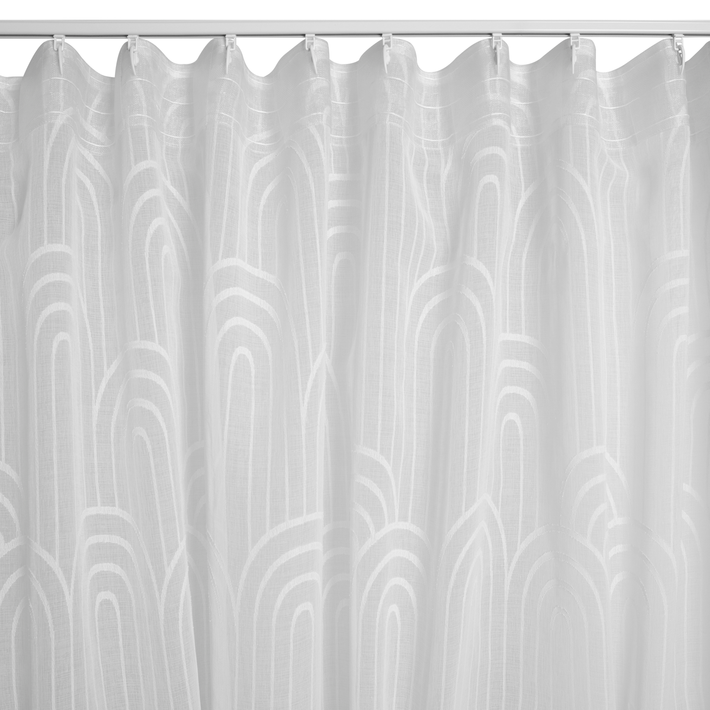 200X280CM WHITE MATAHINA FILTER CURTAIN WITH WEBBING AND LOOP