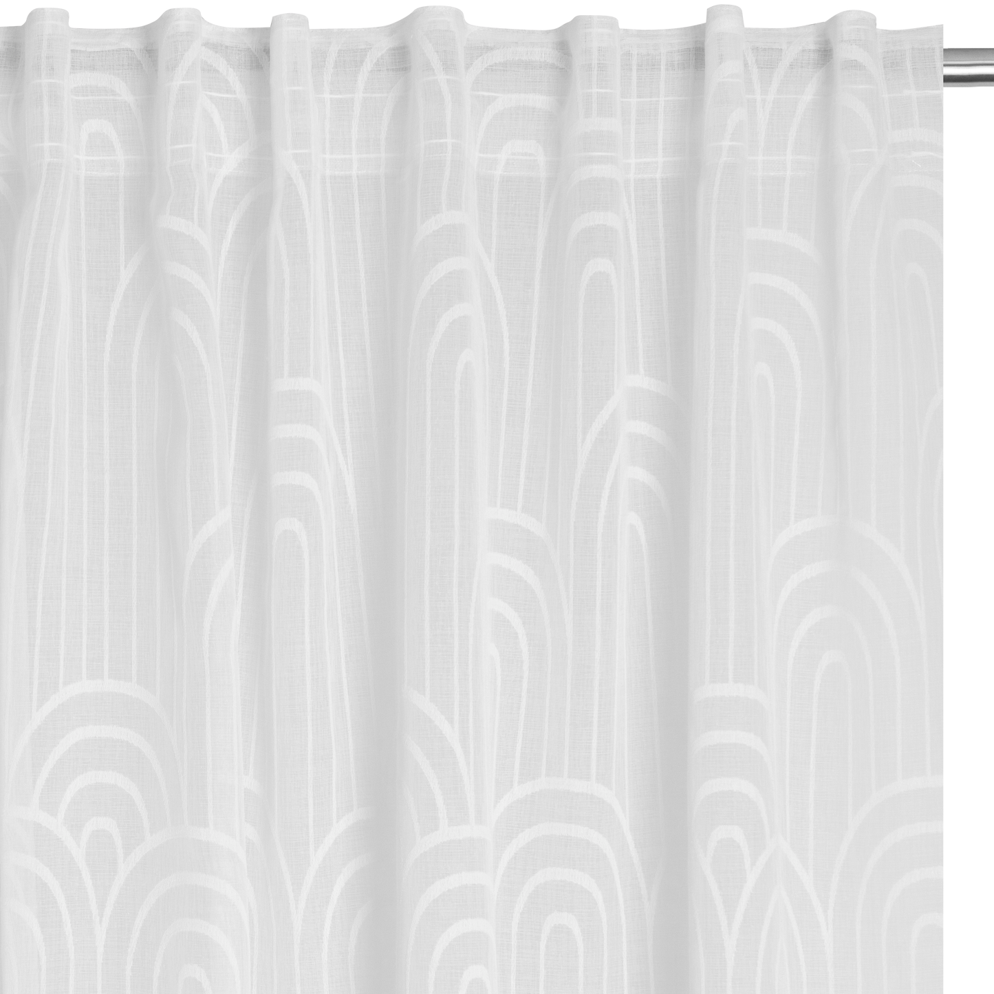 200X280CM WHITE MATAHINA FILTER CURTAIN WITH WEBBING AND LOOP