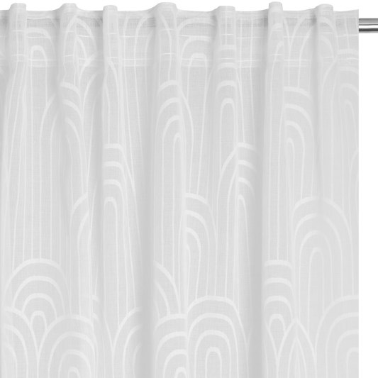 Bricocenter 200X280CM WHITE MATAHINA FILTER CURTAIN WITH WEBBING AND LOOP