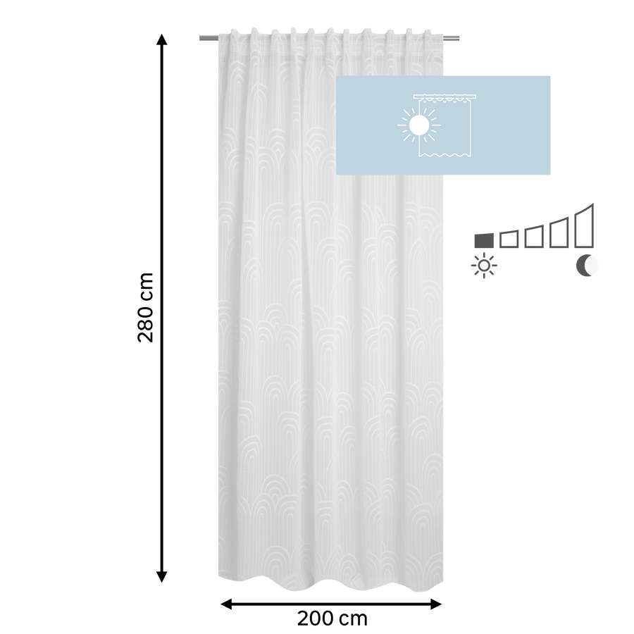 Bricocenter 200X280CM WHITE MATAHINA FILTER CURTAIN WITH WEBBING AND LOOP