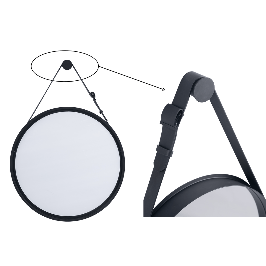Bricocenter BLACK METAL BARBIER MIRROR 57CM