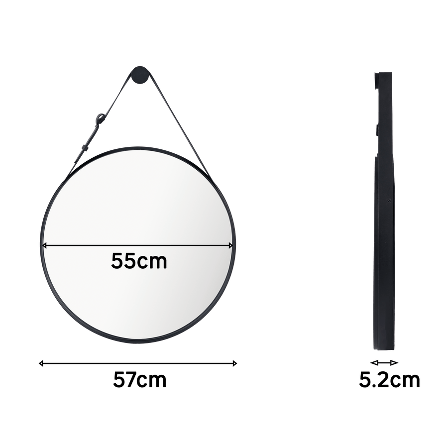 Bricocenter BLACK METAL BARBIER MIRROR 57CM
