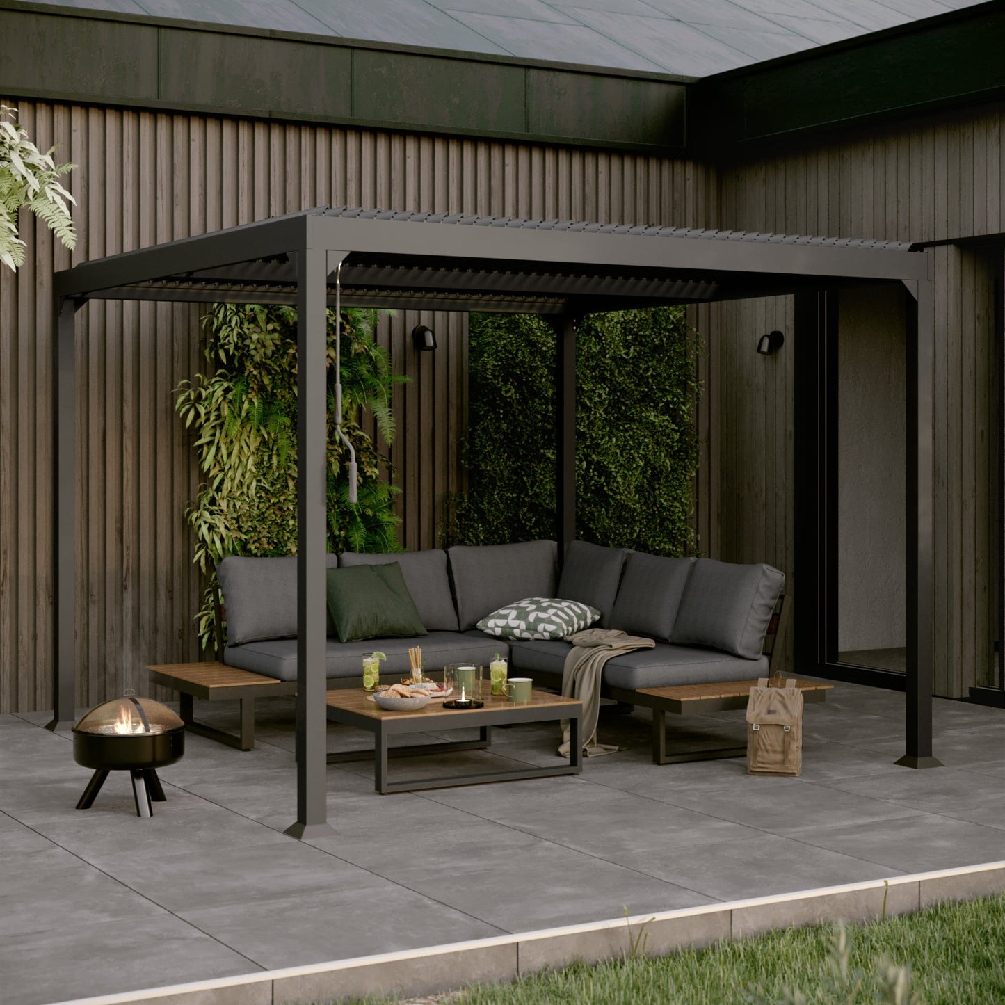 Bricocenter PERGOLA FIRST II FULL ALU 300X298 ANTRACITE