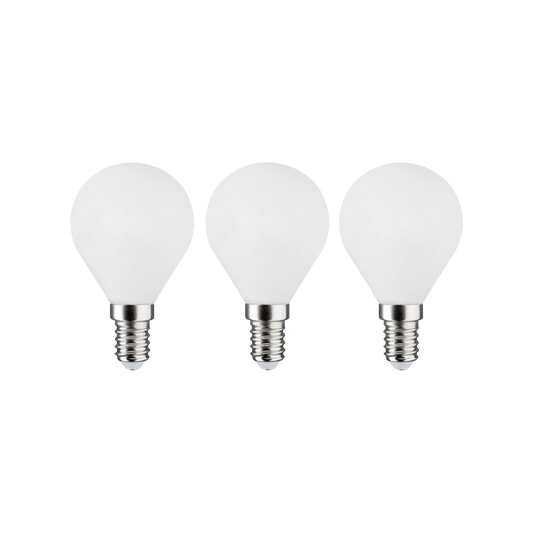 3 LED BULBS E14=60W FROSTED SPHERE WARM LIGHT