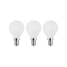 3 LED BULBS E14=60W FROSTED SPHERE WARM LIGHT