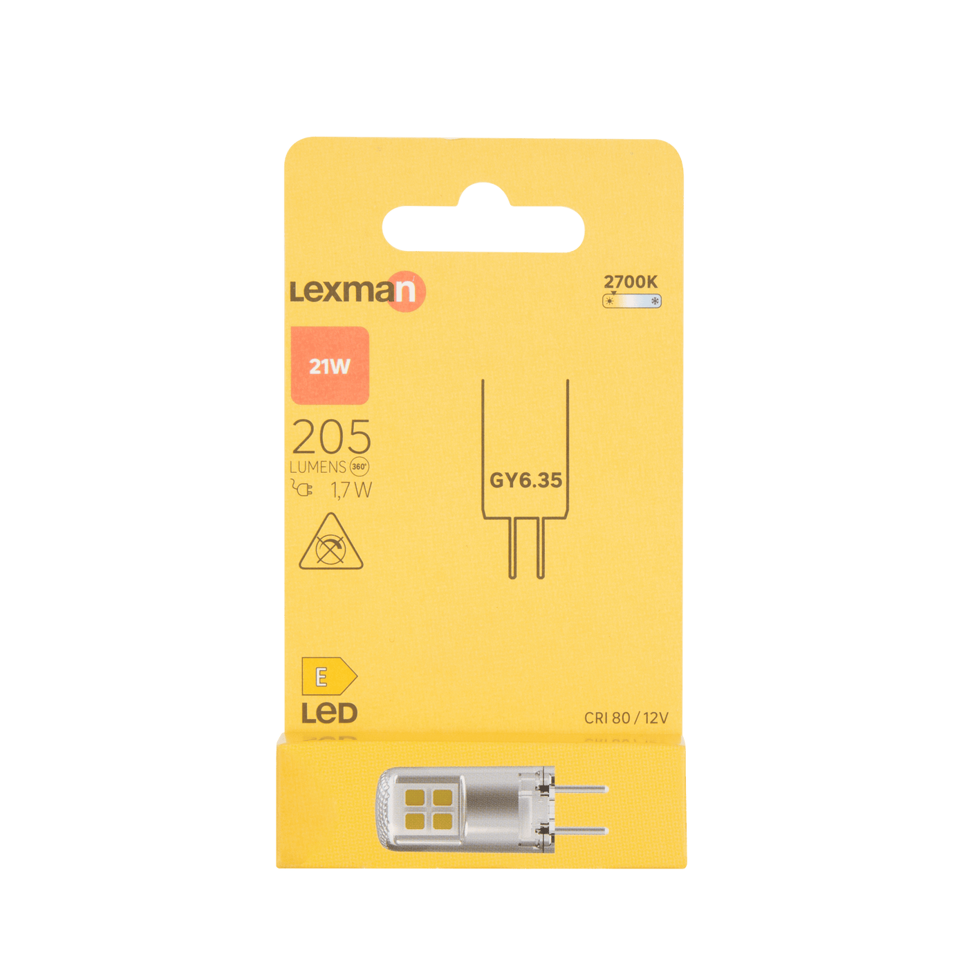 LED BULB GY6.35=21W WARM LIGHT