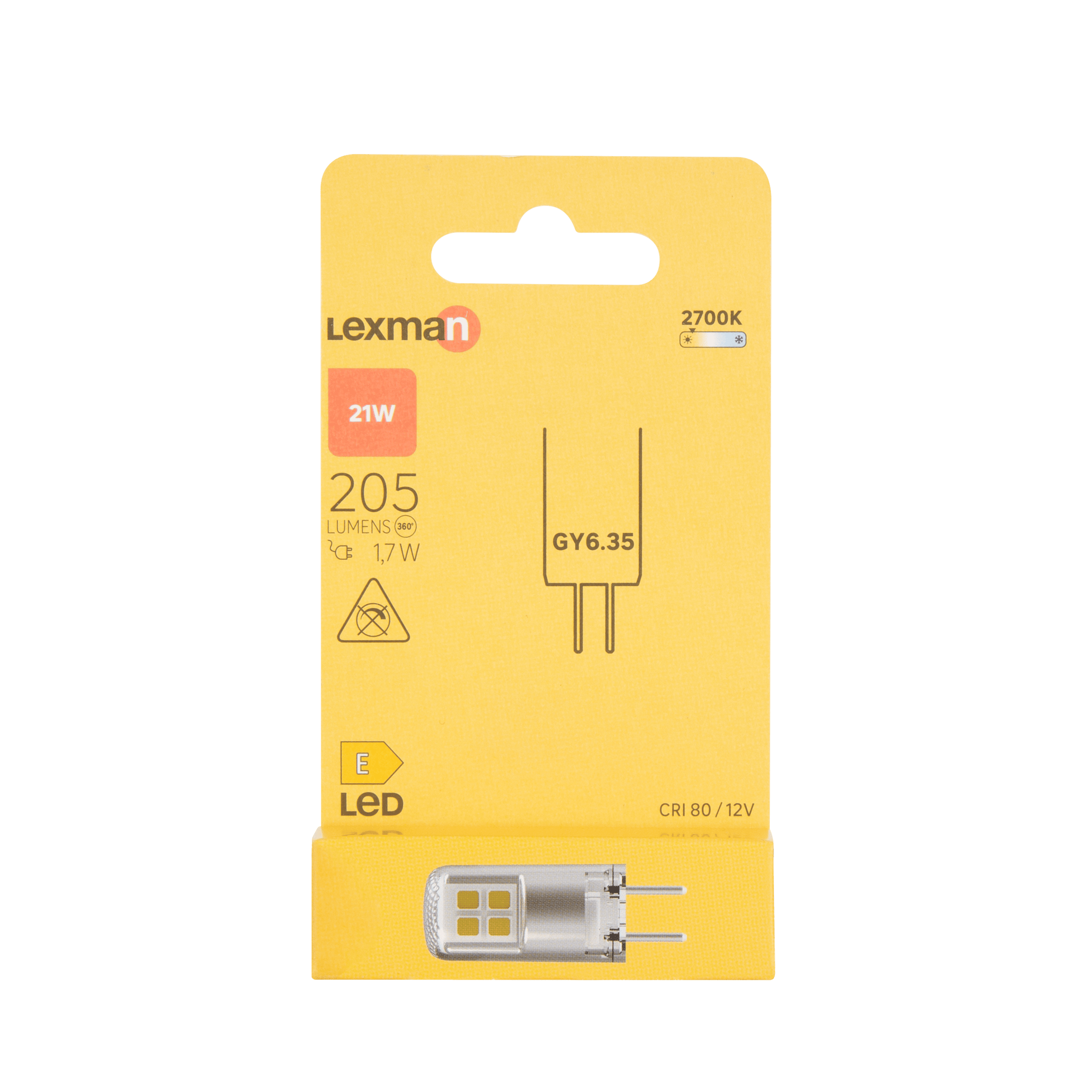 LED BULB GY6.35=21W WARM LIGHT