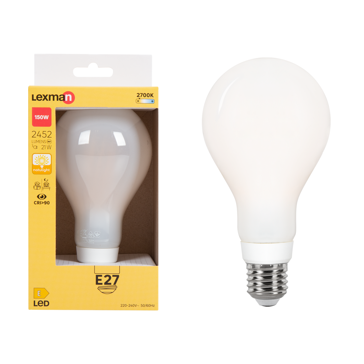 NATULIGHT LED BULB E27=150W DROP FROSTED WARM LIGHT
