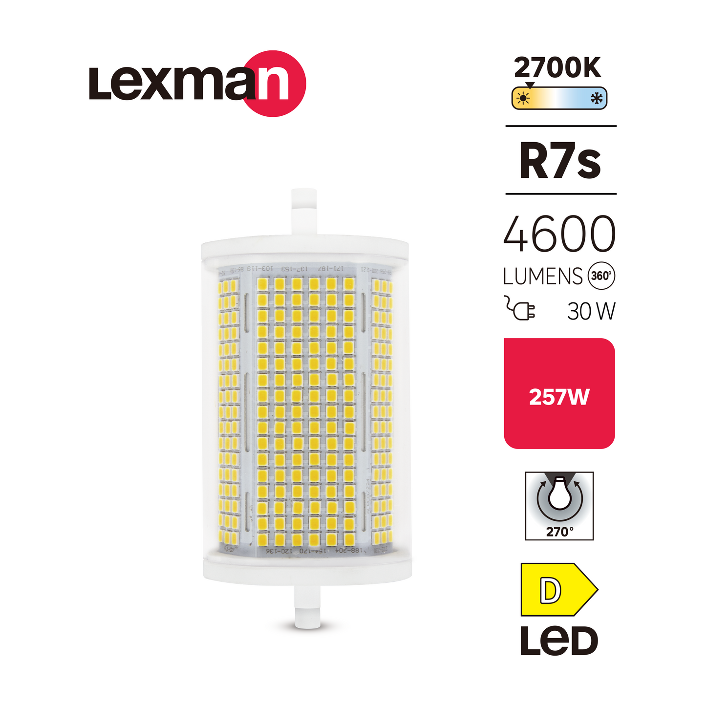 LED BULB R7S=275W 118MM WARM LIGHT