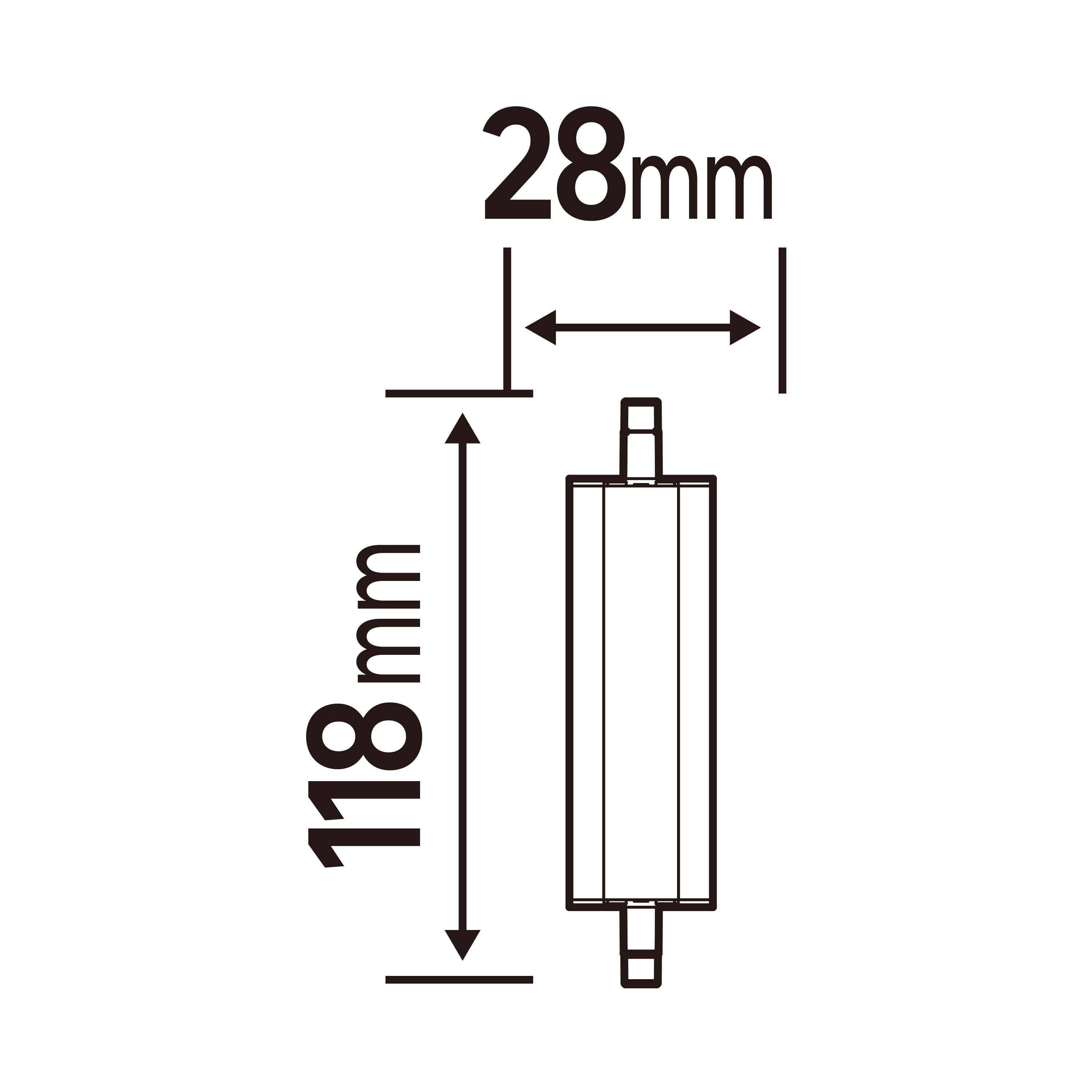 LED BULB R7S=177W 118MM WARM LIGHT