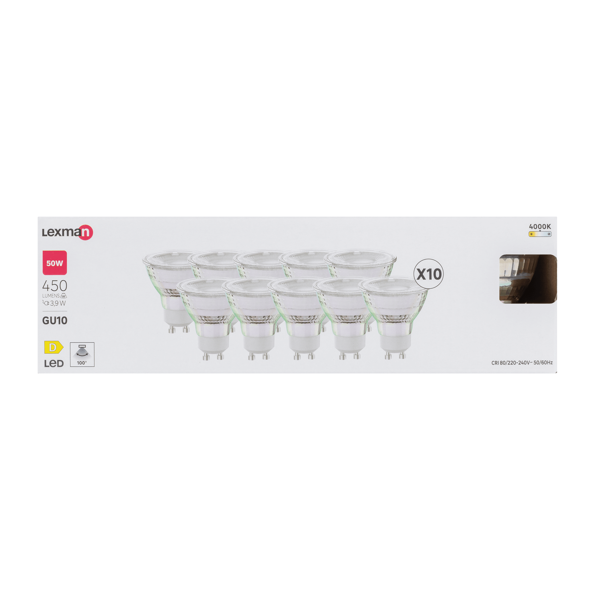 Bricocenter 10 LED BULBS GU10=50W NATURAL LIGHT