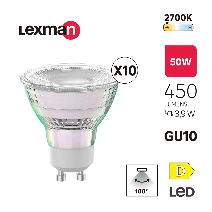 Bricocenter 10 LED BULBS GU10=50W WARM LIGHT