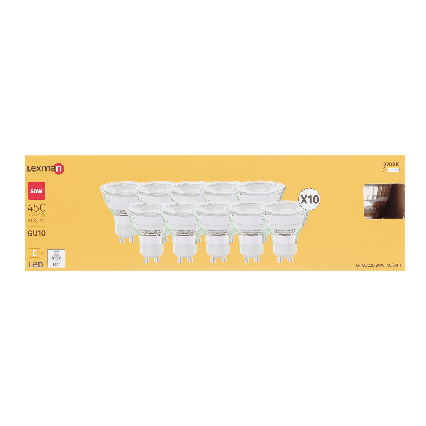 Bricocenter 10 LED BULBS GU10=50W WARM LIGHT