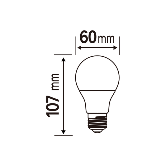 10 E27 LED bulbs = 60W, frosted teardrop shape, natural light